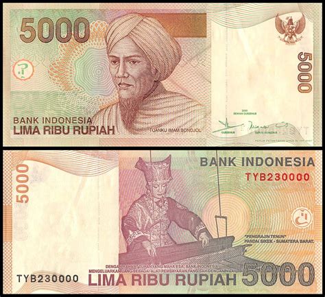 5000 indonesian rupiah to inr